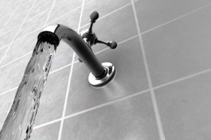 water tap with tiles